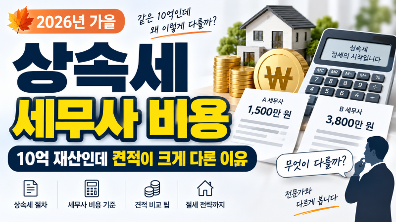 상속세 세무사 비용 얼마일까? 10억이면 200만원? 500만원? 차이 나는 이유