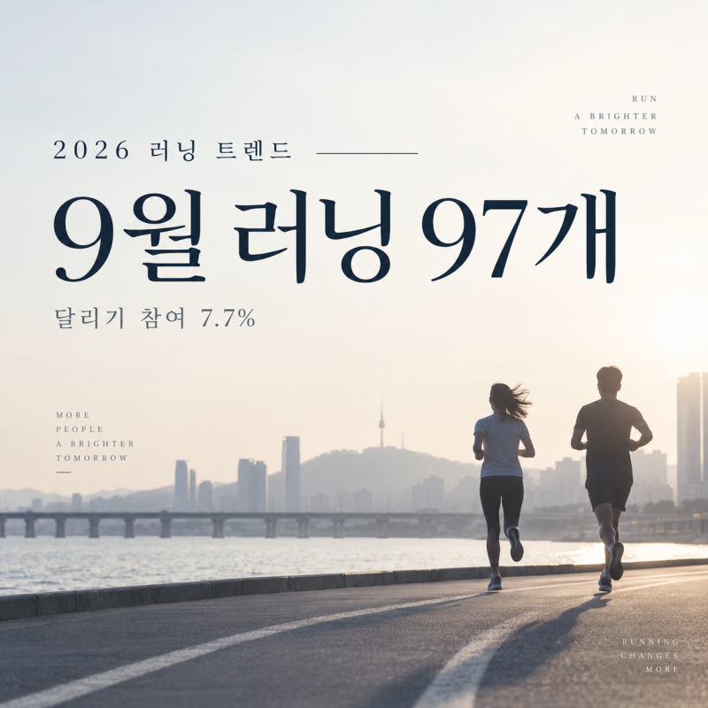 2026 러닝 트렌드｜9월 대회 97개, 달리기 참여 7.7%로 늘어난 이유