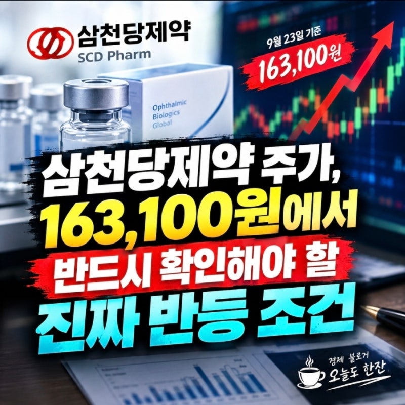 삼천당제약 주가, 163100원에서 반드시 확인해야 할 진짜 반등 조건