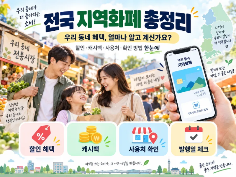 지역화폐 할인, 우리 동네는 얼마일까? 전국 17개 시·도 혜택과 사용법 총정리