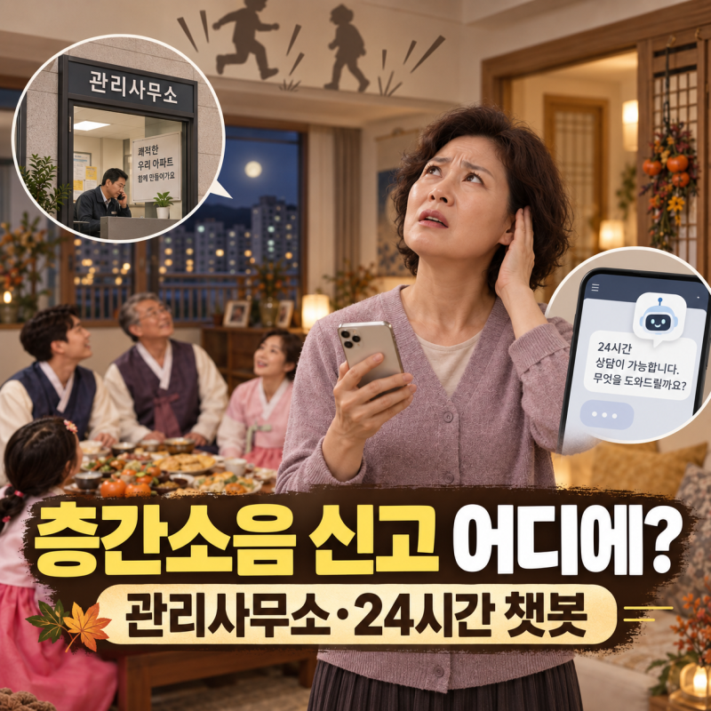 층간소음 신고 어디에? 관리사무소·24시간 챗봇·온라인 접수 방법