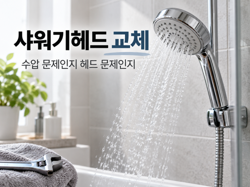 샤워기헤드 교체, 수압 문제인지 헤드 문제인지