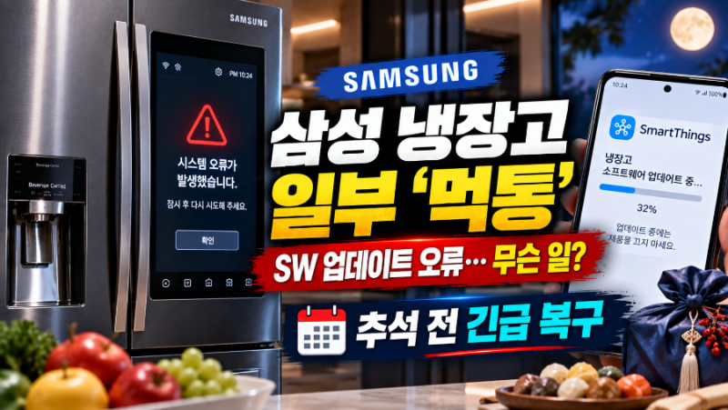 삼성 냉장고 SW 업데이트 오류로 일부 먹통｜추석 전 긴급 복구 나섰다