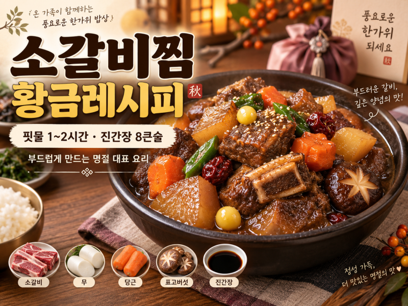 소갈비찜 황금레시피｜핏물 빼는 시간·양념 비율·부드럽게 만드는 법