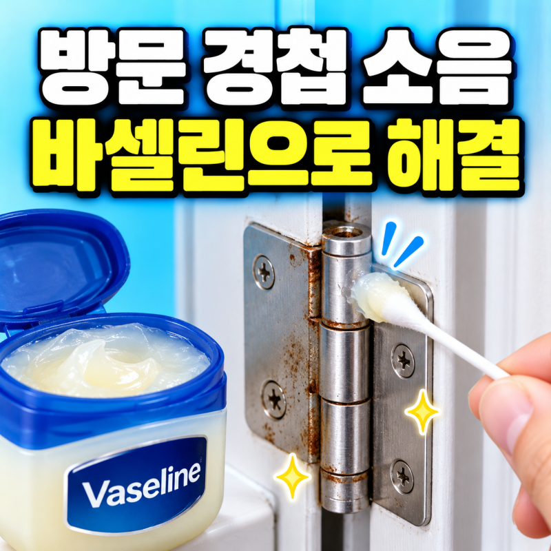 바셀린으로 녹슨 방문 경첩 소음 없애고 녹 방지 효과까지, 유통기한 지난 바셀린 버리지 마....