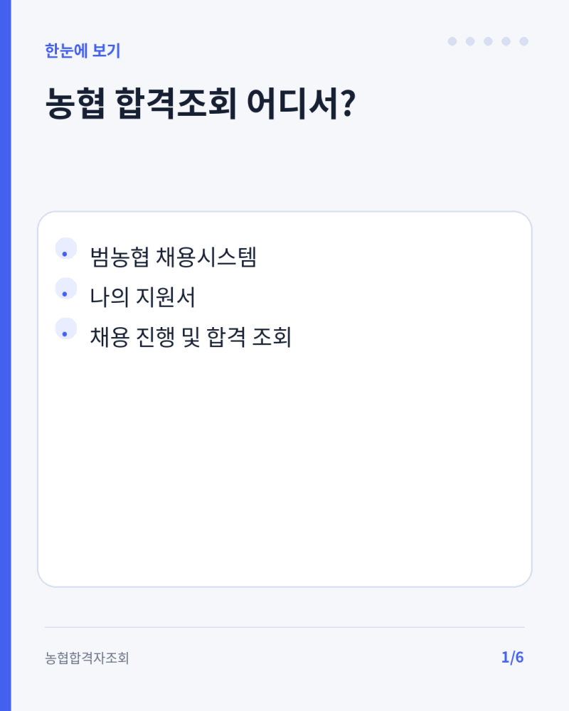 농협 채용 합격자 발표 어디서 보나? ‘나의 지원서’ 전형결과 조회방법