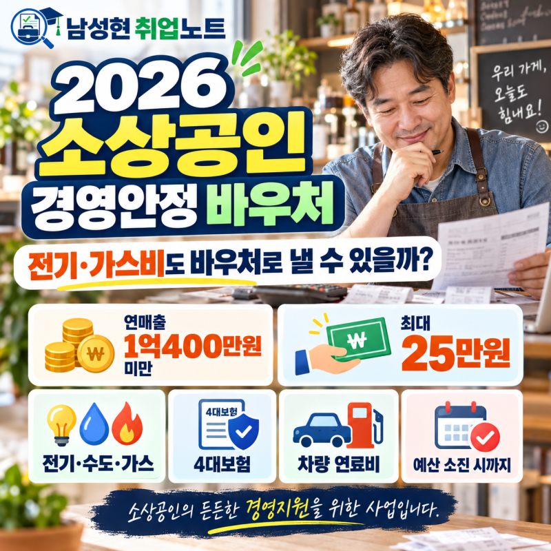 전기·가스비도 바우처로 낼 수 있을까?｜2026 소상공인 경영안정 바우처｜연매출 1억400만원 ....