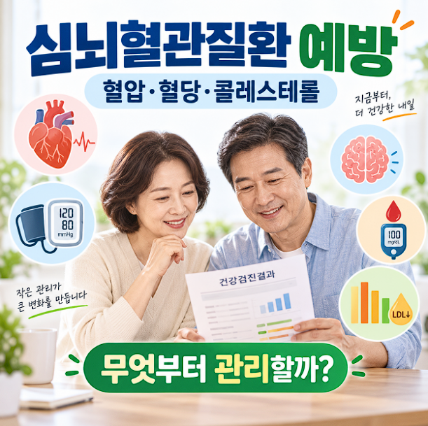 심뇌혈관질환 예방, 혈압·혈당·콜레스테롤 무엇부터 관리해야 할까?