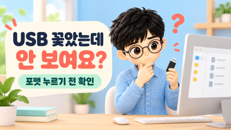 USB 꽂았는데 컴퓨터에 안 보인다면?｜포맷 누르기 전 4곳 확인