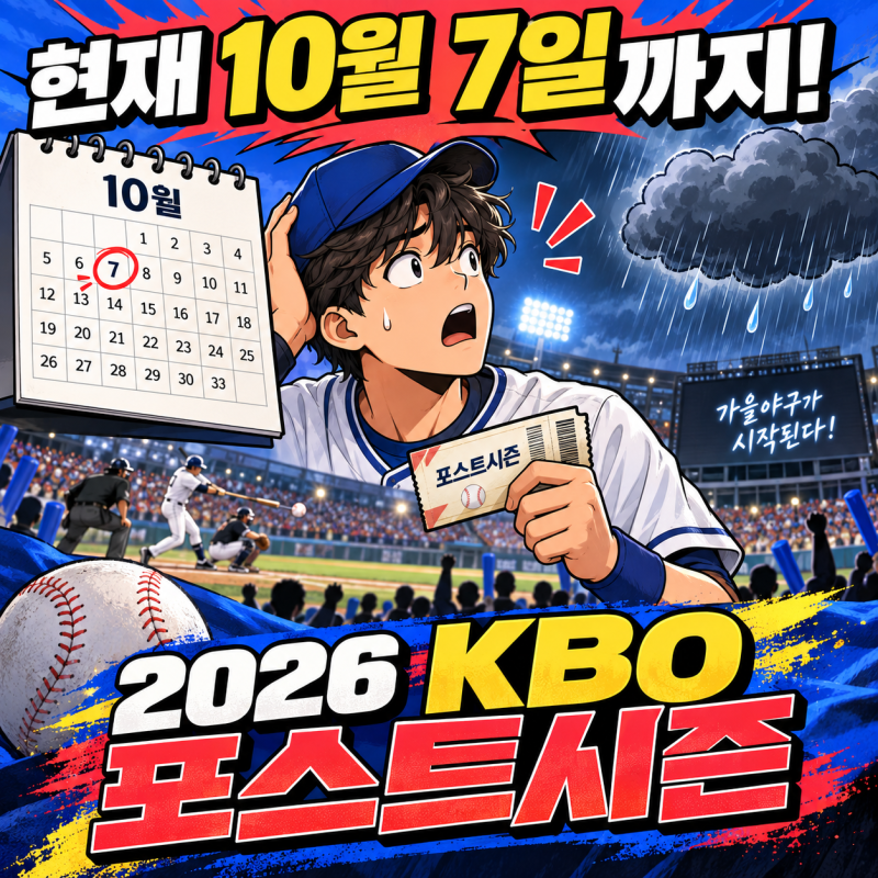 2026 KBO 포스트시즌 일정, 현재 정규시즌은 10월 7일까지｜가을야구는 언제?