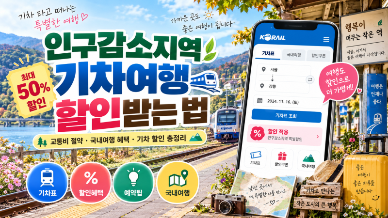 2026 인구감소지역 기차여행 할인받는 법｜기차값 100% 상당 쿠폰+온누리 2만원