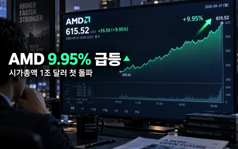 AMD 주가 9.95% 급등·시총 1조 달러 돌파｜메타 Muse와 나스닥 최고치 이유