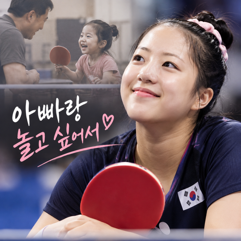 “아빠랑 놀고 싶어서” 라켓 잡은 신유빈…첫 월급은 53켤레가 됐다