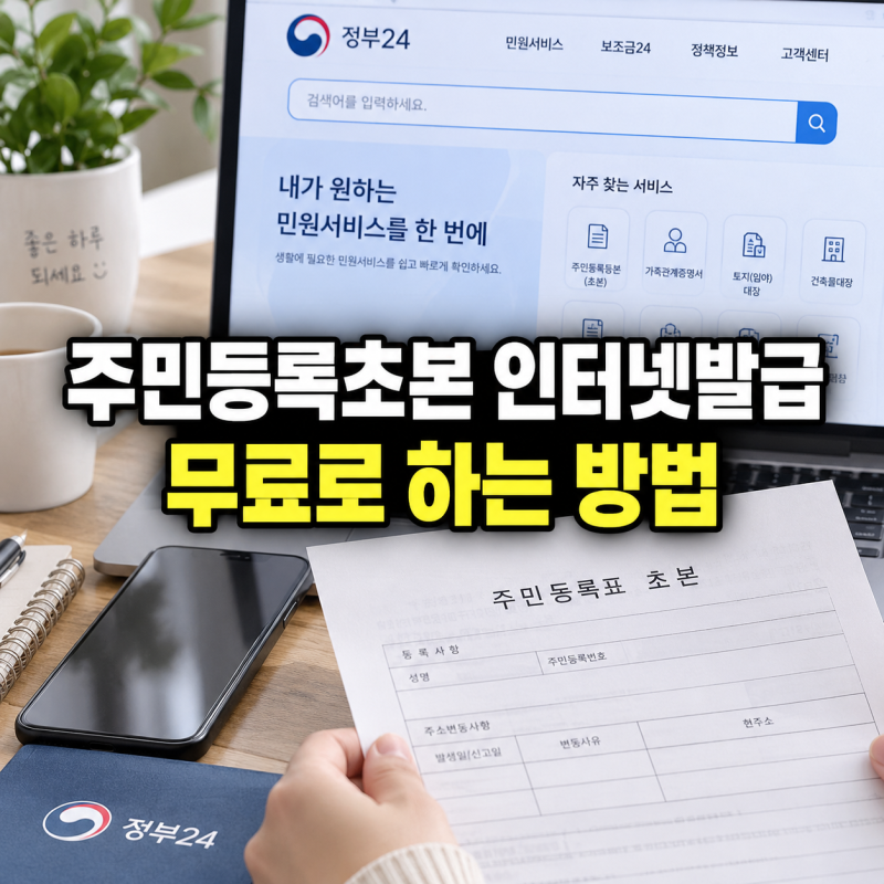 등본 말고 초본을 내라고 한다면｜주민등록초본 인터넷발급 하는 방법