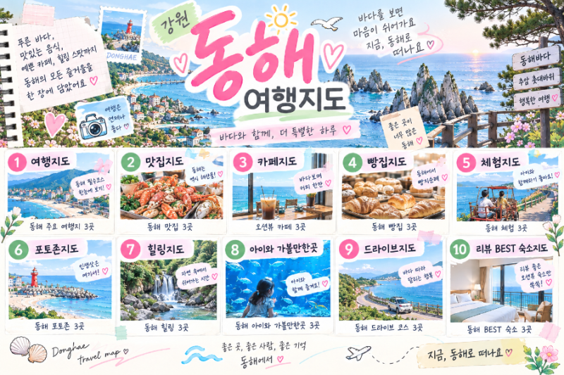 동해 가볼만한곳 총정리｜여행지도부터 맛집·카페·아이와·오션뷰 숙소까지