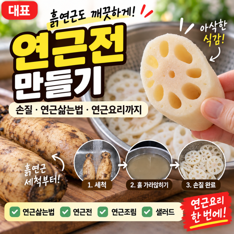 연근전 만들기 레시피 연근삶는법 연근요리 종류