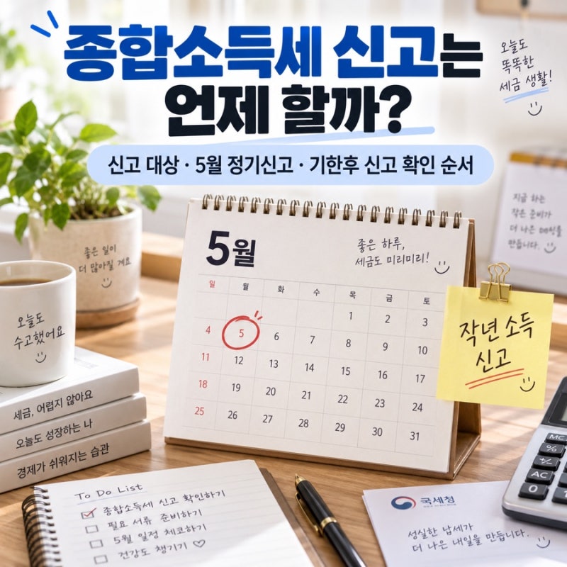 개인사업자 종합소득세 신고기간, 5월 신고 대상부터 정리