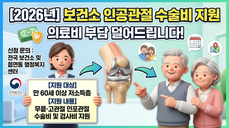 부모님 무릎 수술비 최대 240만 원 전액 지원된다고요?! 노인 무릎인공관절 수술비 지원 대상....