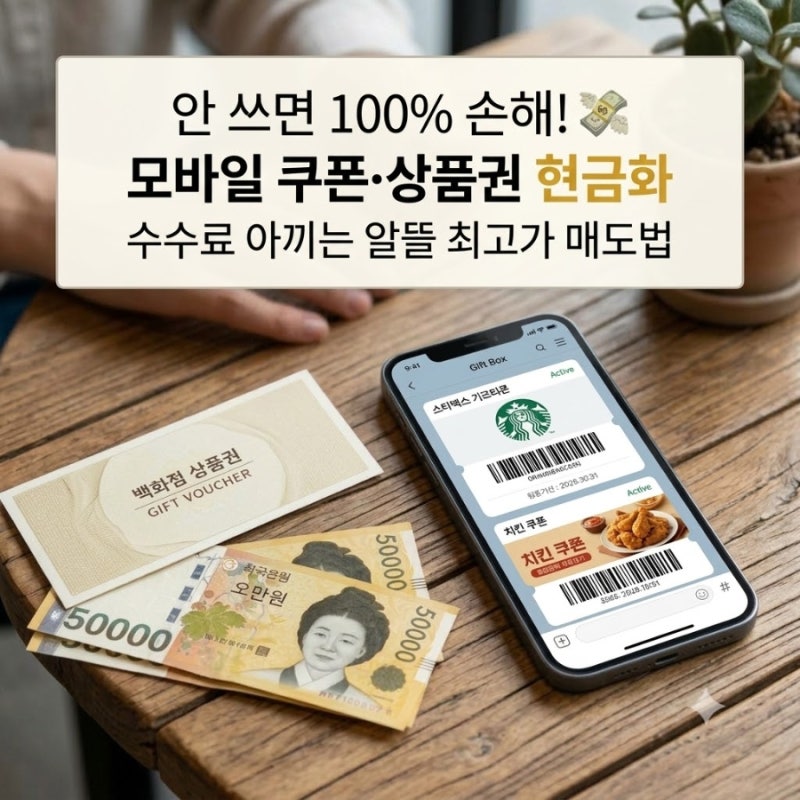 안 쓰는 백화점 상품권·기프티콘 그대로 두면 손해! 수수료 아끼고 최고가로 현금화하는 꿀....