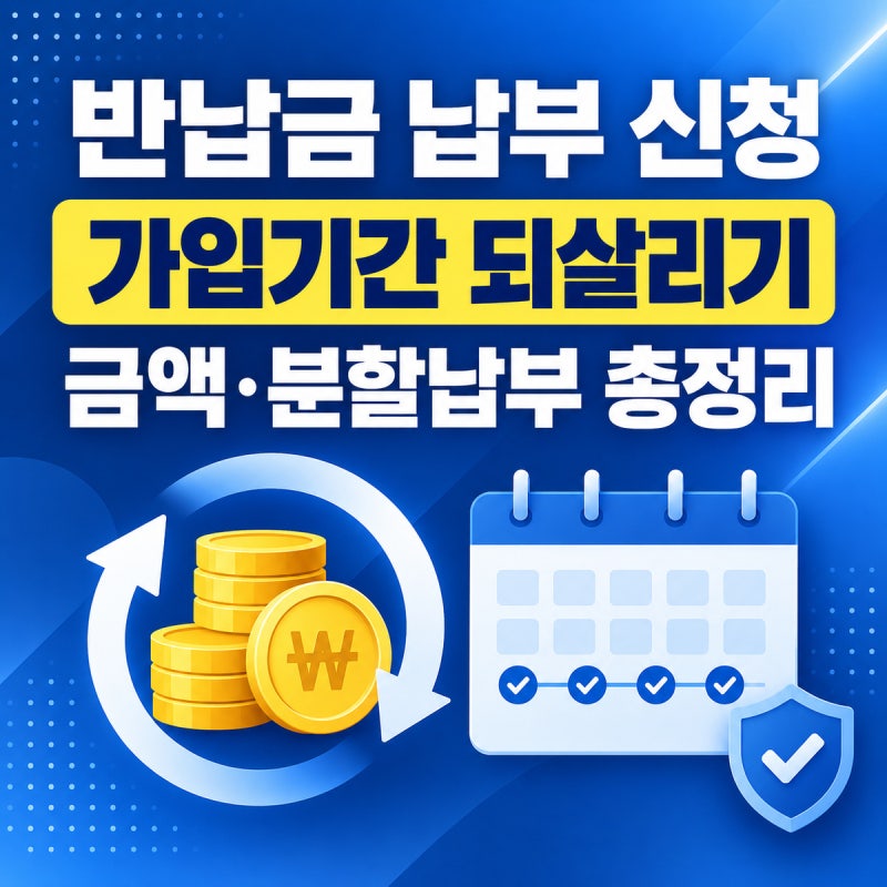 국민연금 반납금 납부 신청 방법 2026 | 반환일시금 받은 가입기간 되살리기, 이자 계산·분할....