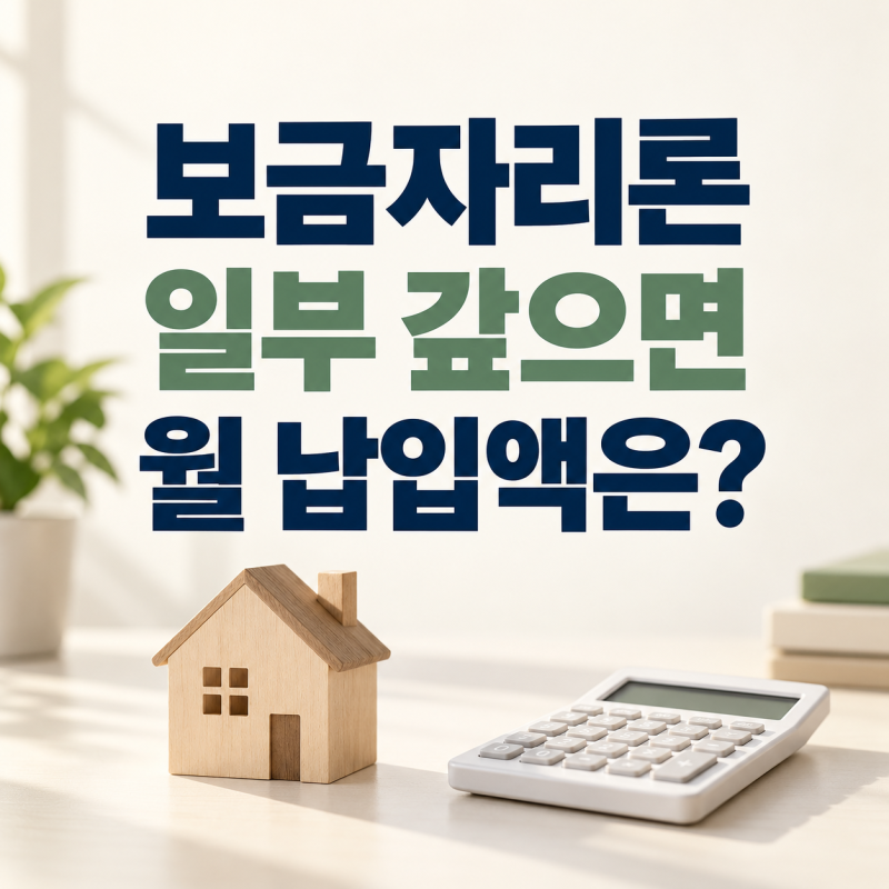 보금자리론 1,000만원 중도상환하면 월 납입액 얼마나 줄까? (이자 절감액 계산)