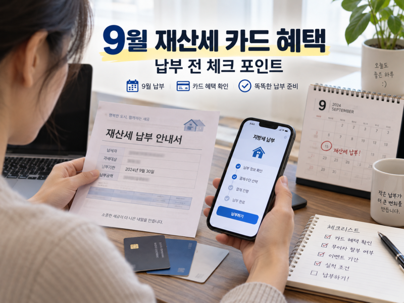 재산세 카드 혜택 총정리, 9월 납부 전 꼭 확인할 것