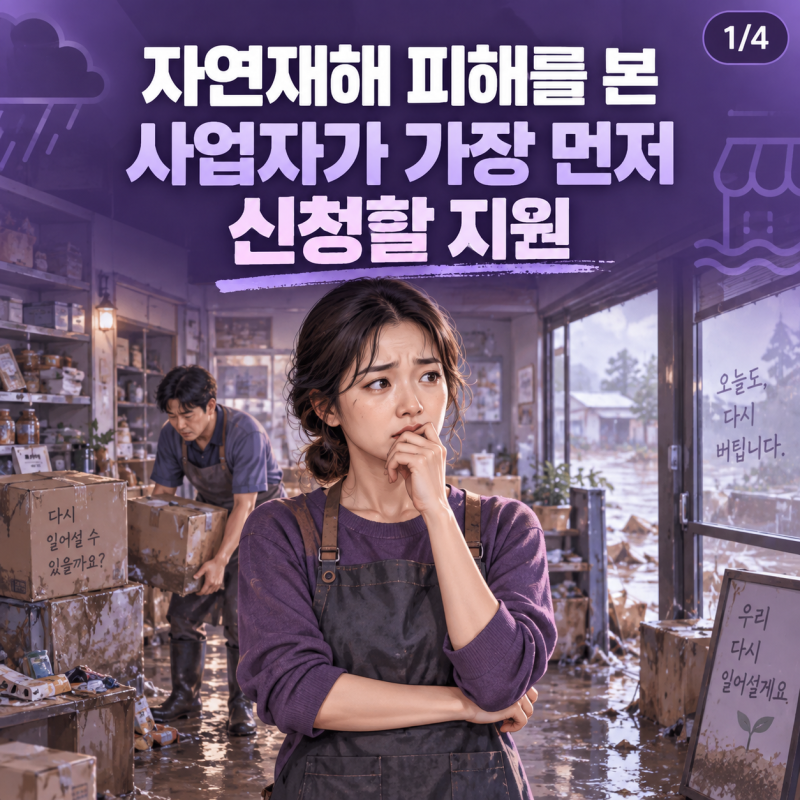 자연재해 피해를 본 사업자가 가장 먼저 신청할 지원