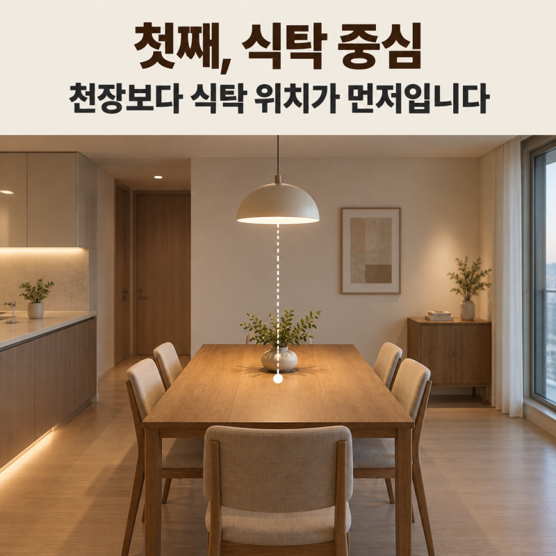 식탁조명설치, 위치부터 정하면 실패하는 이유 3가지