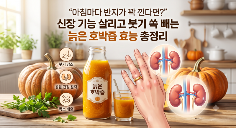 "아침마다 반지가 꽉 낀다면?" 신장 기능 살리고 붓기 쏙 빼는 늙은 호박즙 효능 총정리