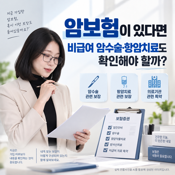 암보험이 있다면 비급여 암수술과 항암치료도 확인해야 할까?
