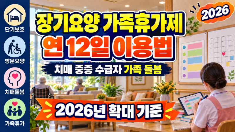 2026년 장기요양 가족휴가제 연 12일 이용 방법