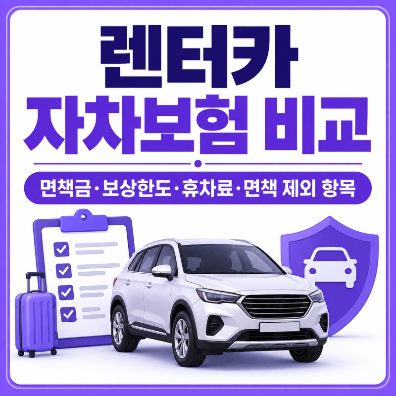 렌터카 자차보험 비교 | 면책금·보상한도·휴차료·면책 제외 항목