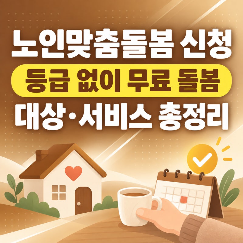 노인맞춤돌봄서비스 신청 방법 2026 | 등급 없이 무료 돌봄, 대상·서비스 내용·신청 순서 총....