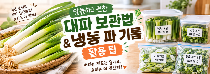일주일 식비 확 줄인 대파 보관법 냉동 파 기름 활용 팁