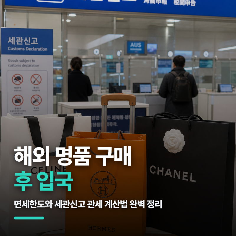 해외 명품 구매 후 입국, 면세한도와 세관신고 관세 계산법 완벽 정리