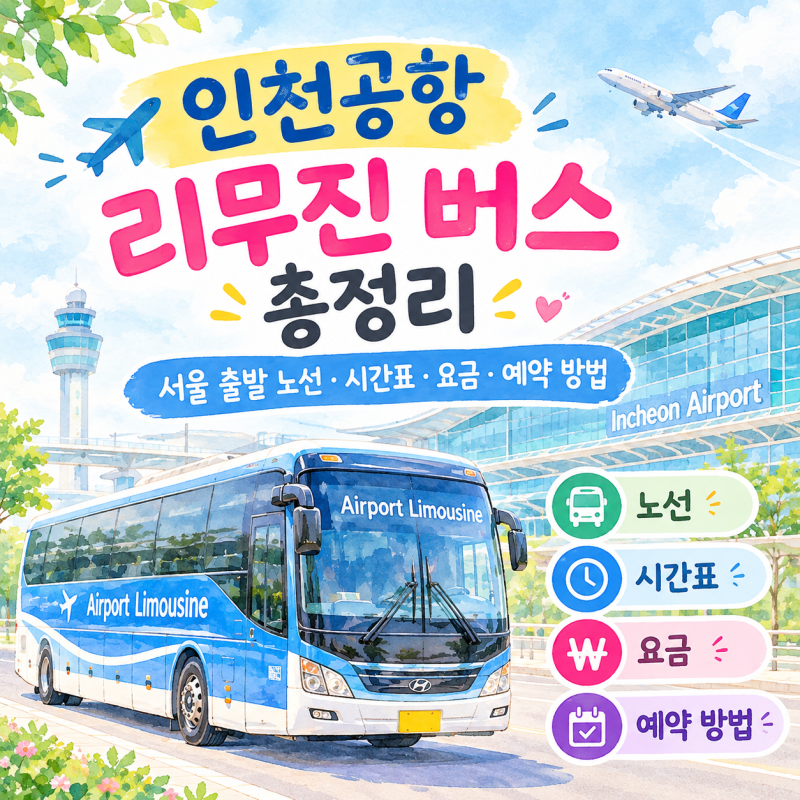 인천공항 리무진 버스 총정리｜서울 출발 노선·시간표·요금·예약 방법