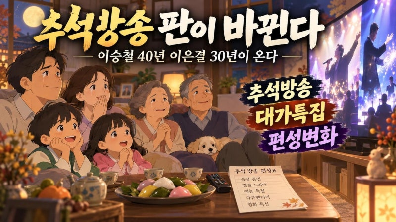 2026 추석 특집 방송 핵심 정리 이승철 40년 이은결 30년이 주목받는 이유