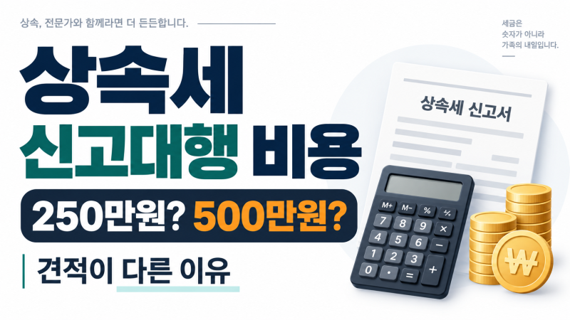 상속세 신고대행 비용 왜 다를까? 추가비용 붙는 항목 정리