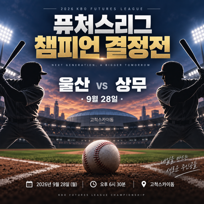 2026 KBO 퓨처스리그 챔피언 결정전 울산 vs 상무, 예매·중계·고척 일정 정리