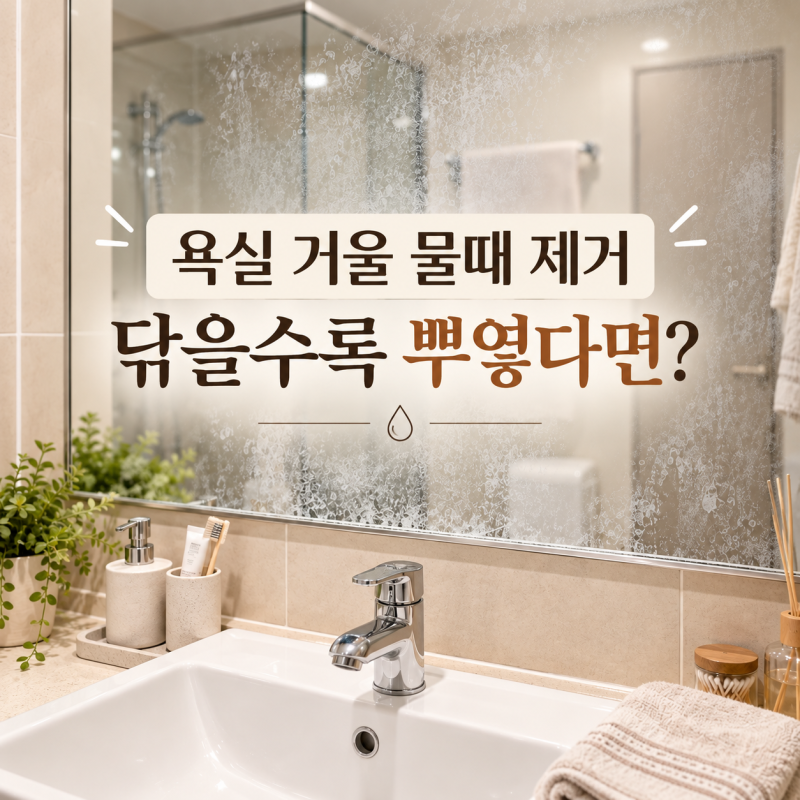 욕실 거울 물때 제거, 닦을수록 뿌옇다면 이렇게 해보세요