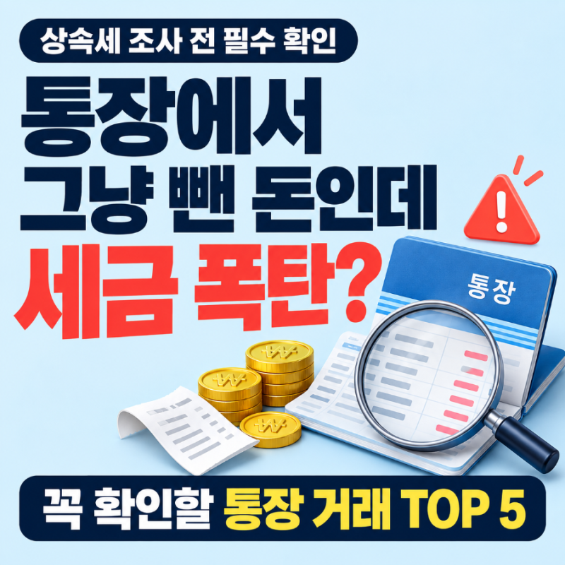 "통장에서 그냥 뺀 돈인데 세금 폭탄?" 국세청 상속세 조사에서 꼭 걸리는 통장 거래 내역 TOP ....