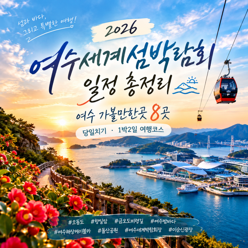 2026 여수세계섬박람회 일정 총정리｜여수 가볼만한곳 8곳 당일치기·1박2일 여행코스