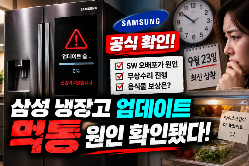 삼성 냉장고 업데이트 먹통 원인 확인됐다…SW 오배포, 무상수리·음식물 보상은?