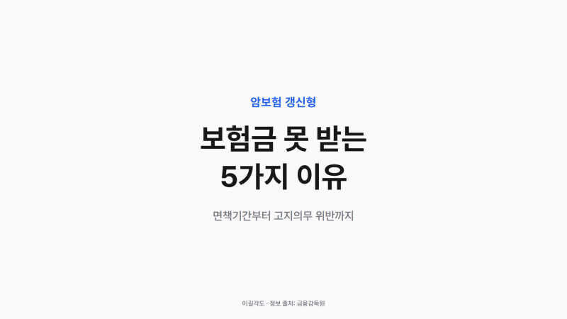 암보험 갱신형 못 받는 경우, 대표 사유