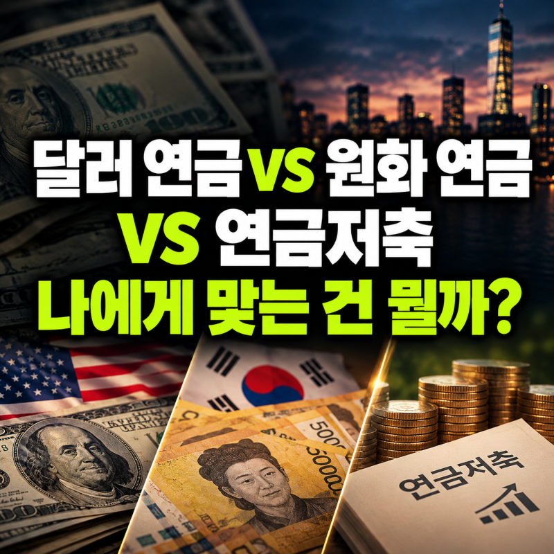달러 연금 vs 원화 연금 vs 연금저축, 나에게 맞는 건 뭘까?