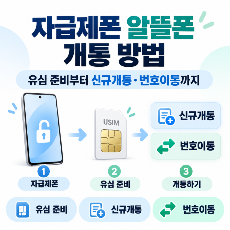 자급제폰 알뜰폰 개통 방법｜유심 준비부터 신규개통·번호이동까지