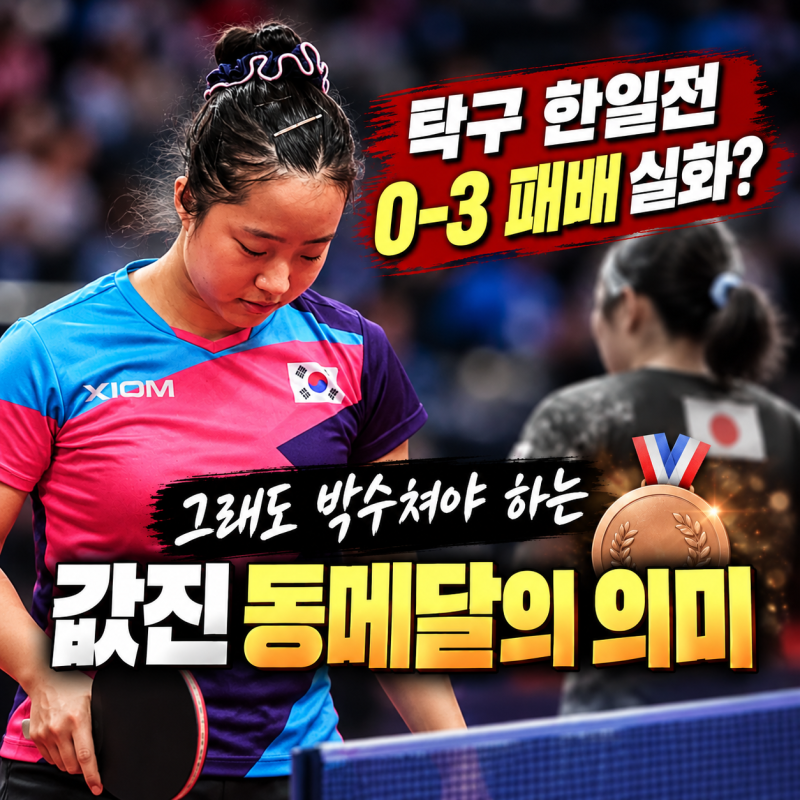 탁구 한일전 0-3 패배 실화? 그래도 박수쳐야 하는 값진 동메달의 의미