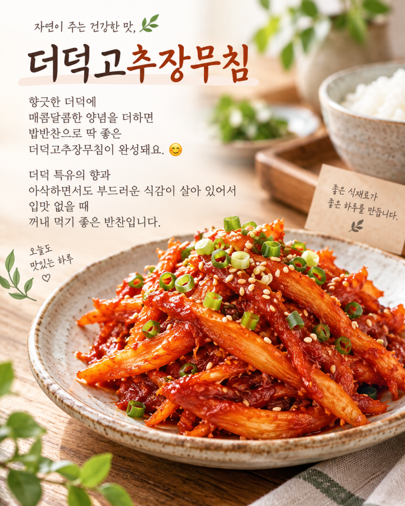 더덕고추장무침 레시피✨ 향긋하고 매콤달콤하게 만드는 법