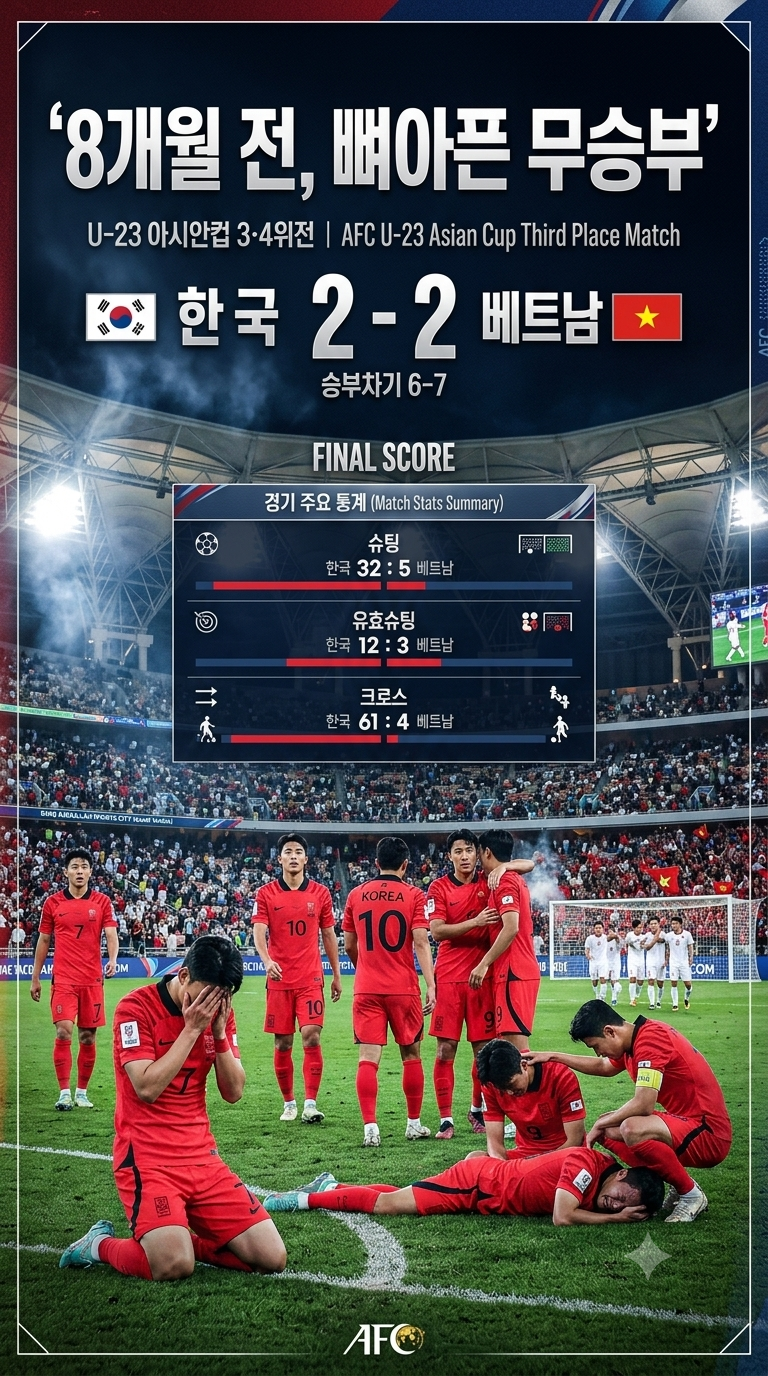 "8개월 전 그 팀" 베트남과 8강 설욕전, 25일 저녁 7시 30분 | 나고야 아시안게임