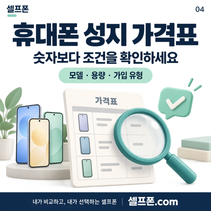 휴대폰 성지 가격표 보는 방법
